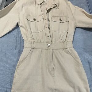 Sadie & Sage Beige Long Sleeve Dress